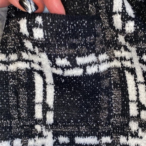 Nine West Black White Open Front Cardigan Coatigan - Picture 6 of 12